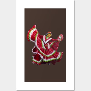 Red Ballet Folklórico Dancer (Baile Folklórico) Posters and Art